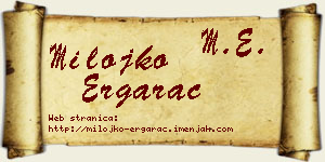 Milojko Ergarac vizit kartica